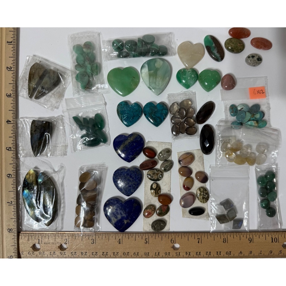 Natural Gemstone Cabochon Lot Lapis Labradorite Malachite Jewelry Making Stones